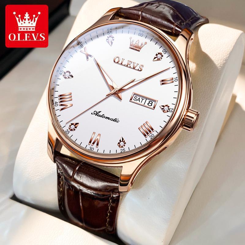 OLEVS Waterproof Luminous Luxury Diamonds Dials Men’s Automatic Mechanical Watch