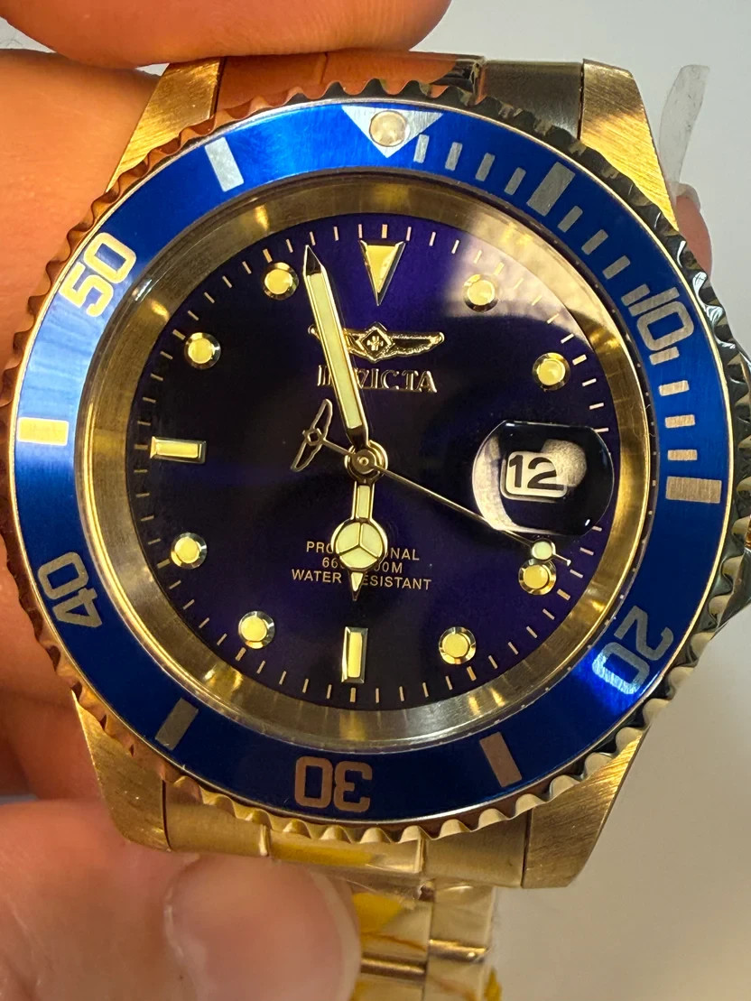 Invicta Mens Pro Diver Coastpath 26974 40mm Gold Dial Quartz Steel Bracelet