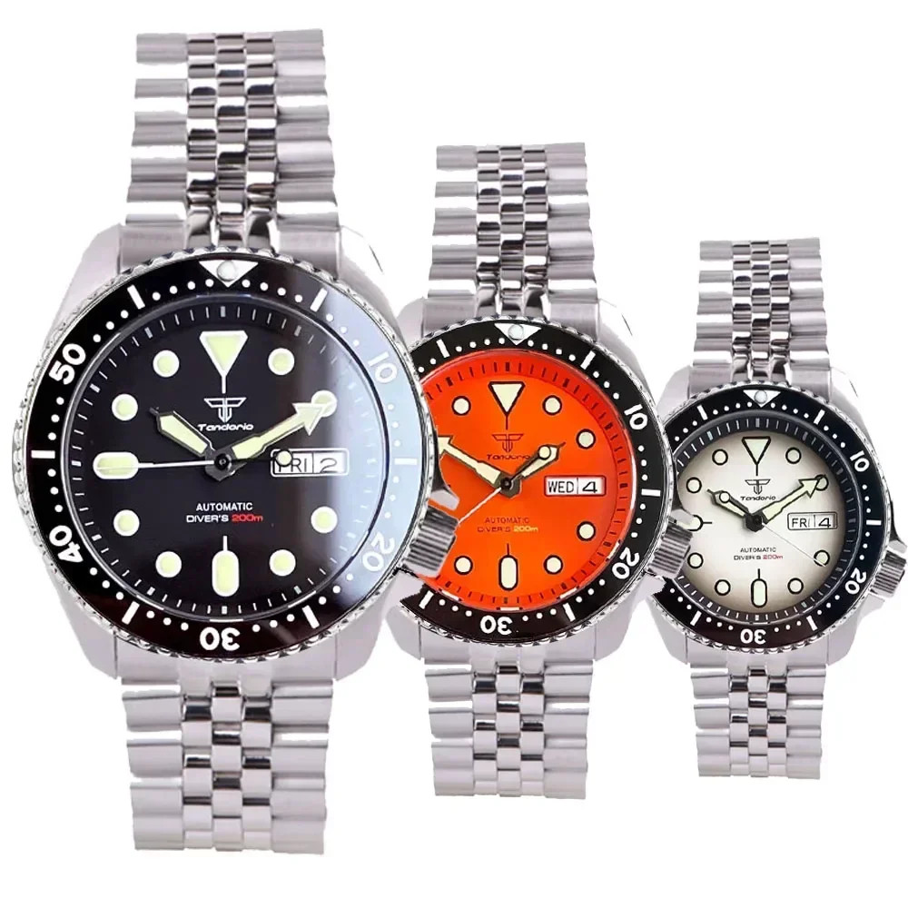 Tandorio 41mm 20ATM Black NH36A Mechanical Auto Diver Men Watch Sapphire Glass