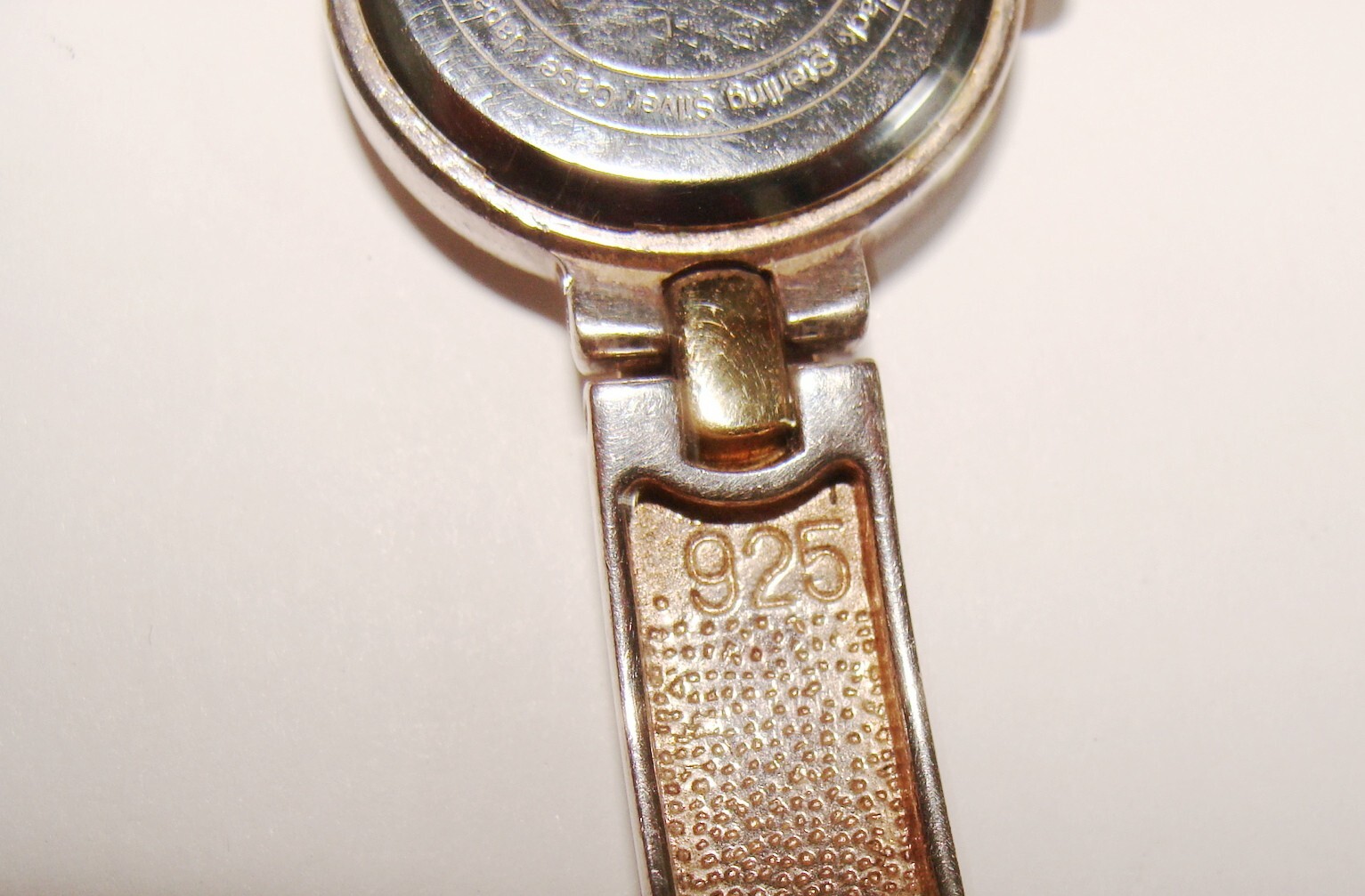 Ecclissi Sterling Silver 2-Tone 46.9g #31270 Nail Head Bracelet Watch 7.25″