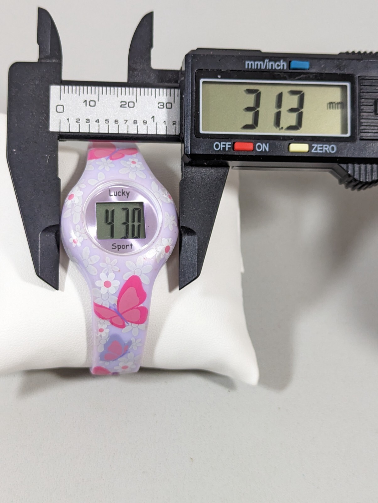 Lucky Dingbats Digital Day Date Pink Purple Butterfly Silicone Band Watch