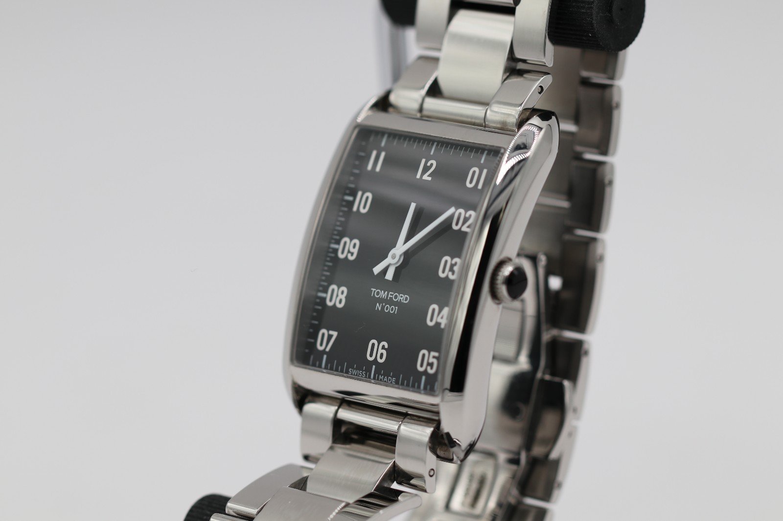 Tom Ford Watch, N.001 Quartz, Black Dial , Stainless Steel Band | MSRP $2,200