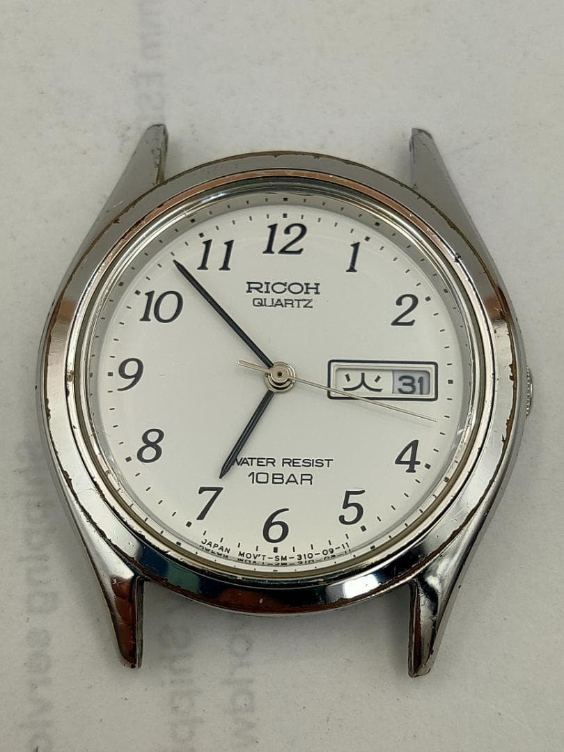 Ricoh 310004 Day-Date Dress Quartz Men WristWatch Dead battery
