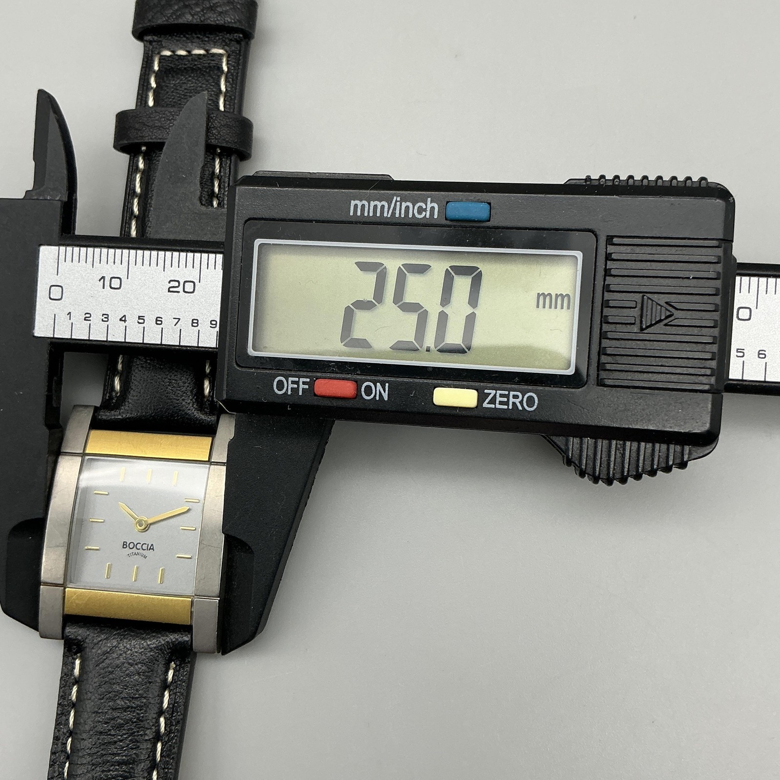 Boccia Womens Watch 25mm Titanium Silver Gold Tone Black Leather New Battery