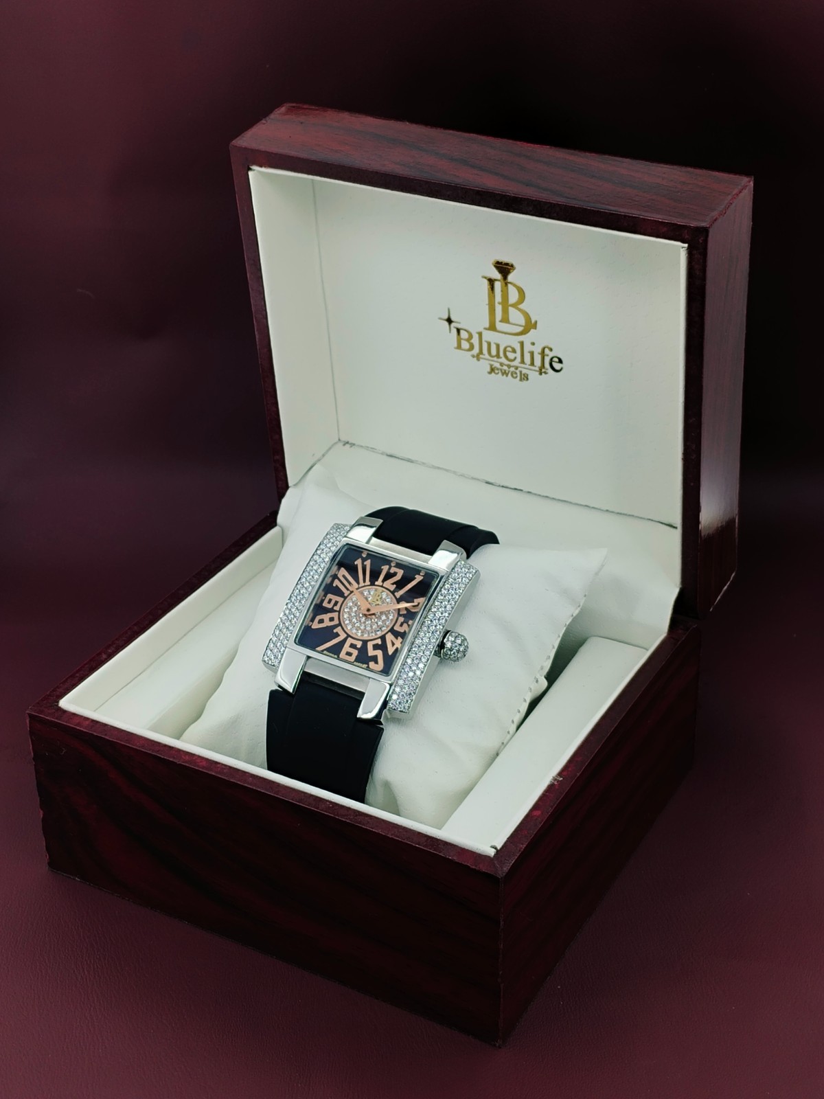 Veltrix Lab Grown Diamond Unisex Watch | Swiss Quartz Stainless Steel Black Dial