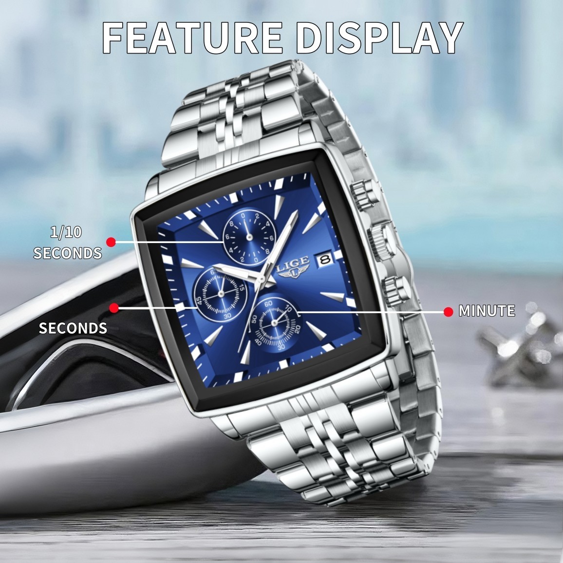 2026 Men Watch Date Multifuntion Chronograph Waterproof Male Business Wristwatch