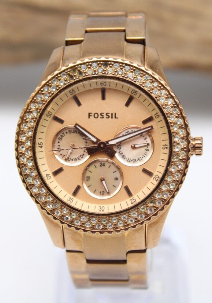 FOSSIL CHRONOGRAPH ES3003-111110 5ATM QUARTZ WATCH 37.8mm 20.6mm LUG RUNS (BB)