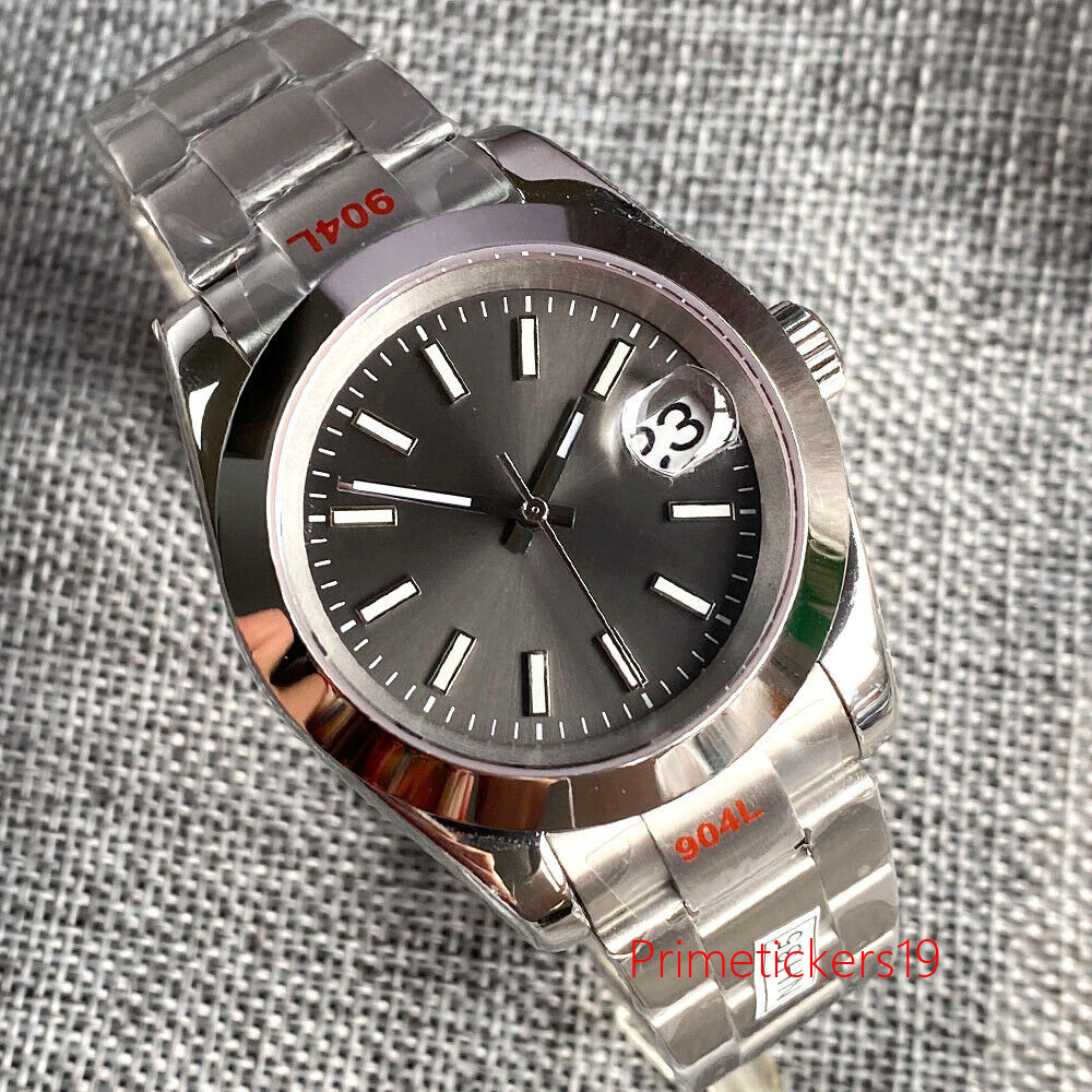Blue/White/Grey Sunburst Dial Polished Bezel 36mm/39mm NH35A Automatic Men Watch