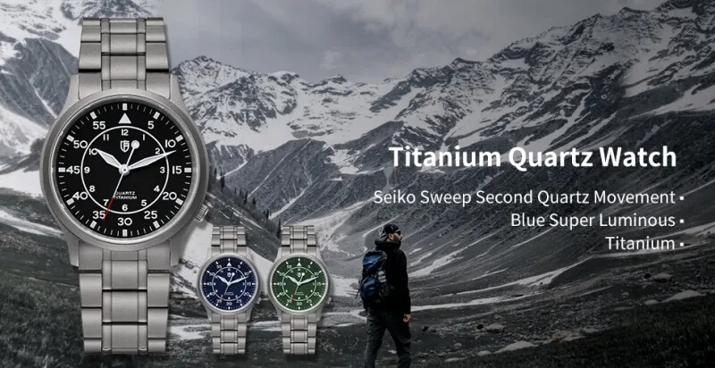 Titanium Watch for Men AR Coating Sapphire Wristwatch Luminous modern Fashion