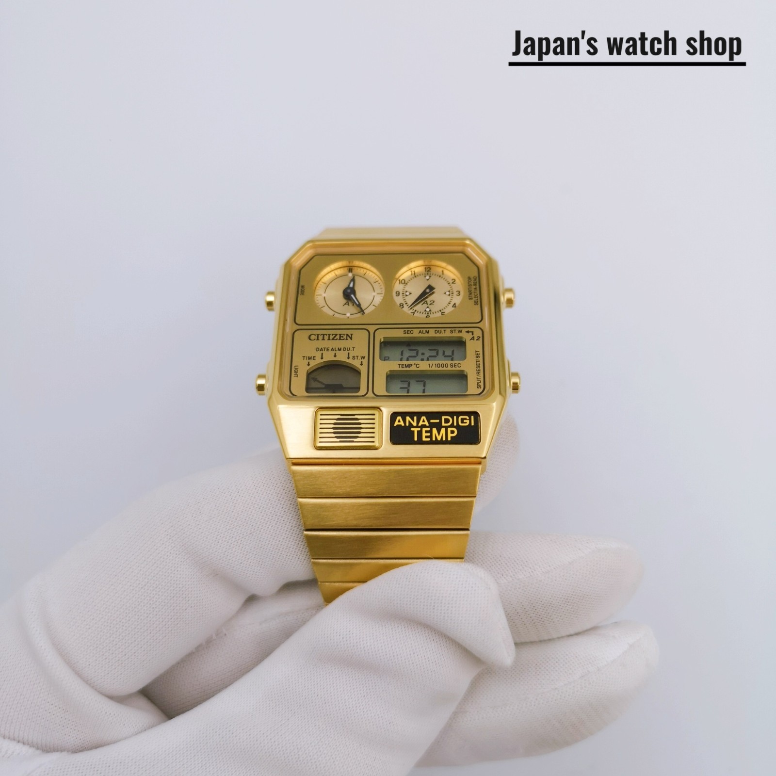 CITIZEN Record Label JG2103-56P Gold Stainless Steel Women’s Watch New in Box