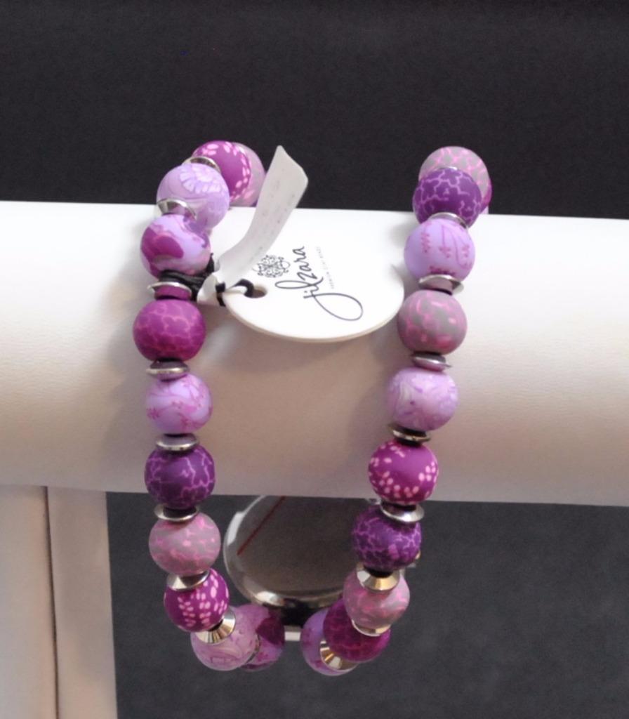 Jilzarah Lilac Round Watch Polymer Clay Beads Handcrafted Artisan Jewelry Y1