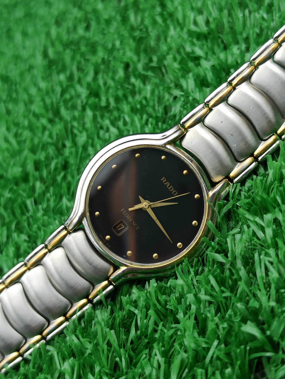 LUXURY RADO FLORENCE CLASSIC WATCH QUARTZ DARK DIAL MEN VINTAGE 80s SWISS MADE