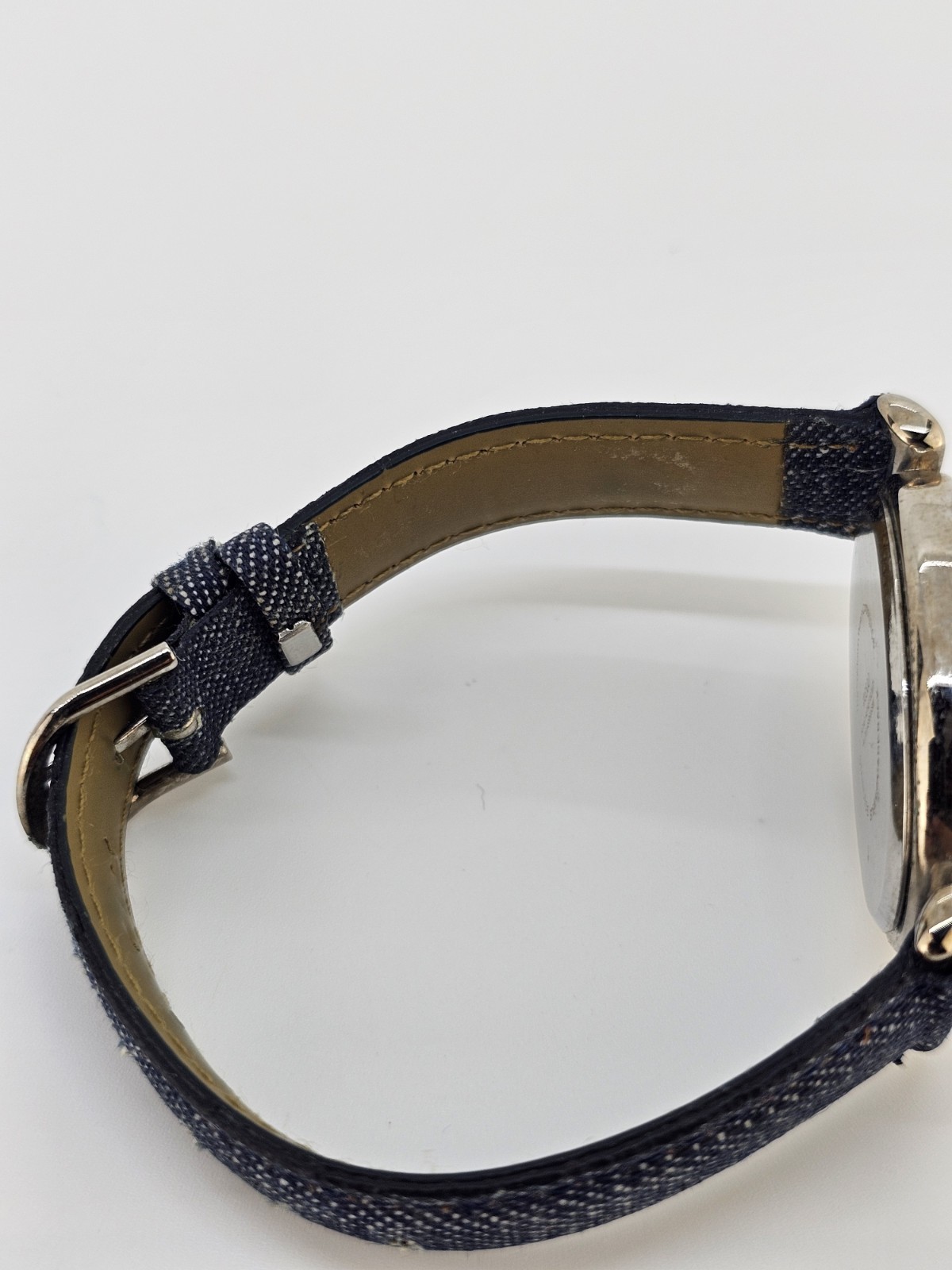 Women’s Watch 25MM Multicolor Dial Dark Blue Denim Leather Bands NEW Battery