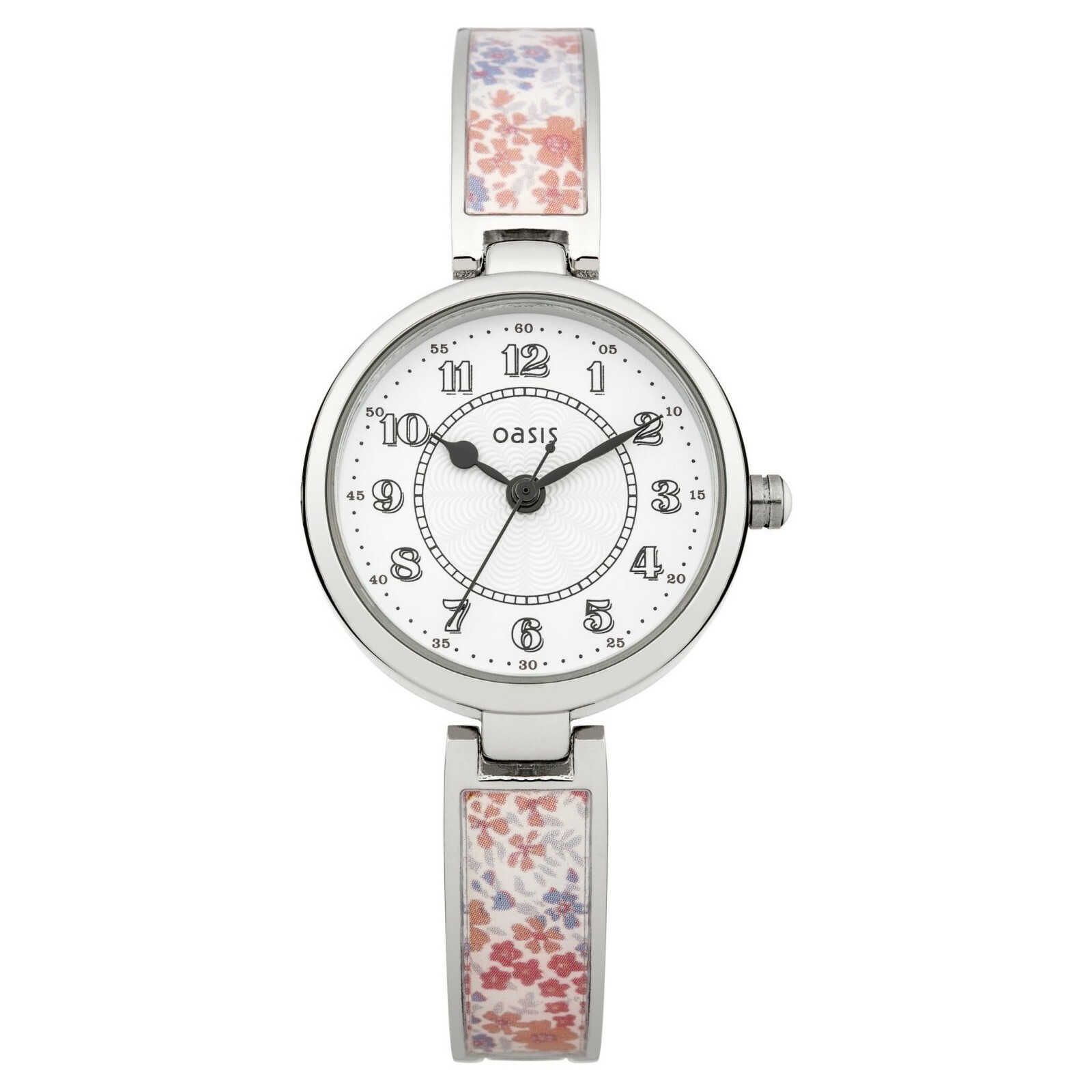 Oasis Women’s Quartz Watch White Dial Analogue Display and Multicolour Bangle