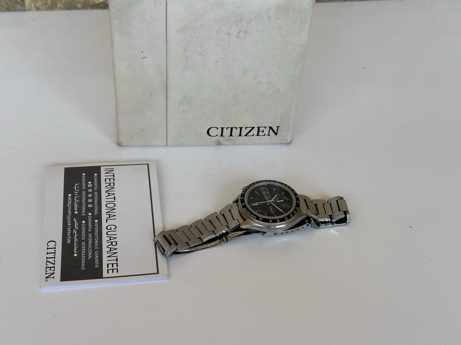 Vintage Citizen Flyback Chronograph 67-9313 Speedy Dec 1976 Challenge Timer Box