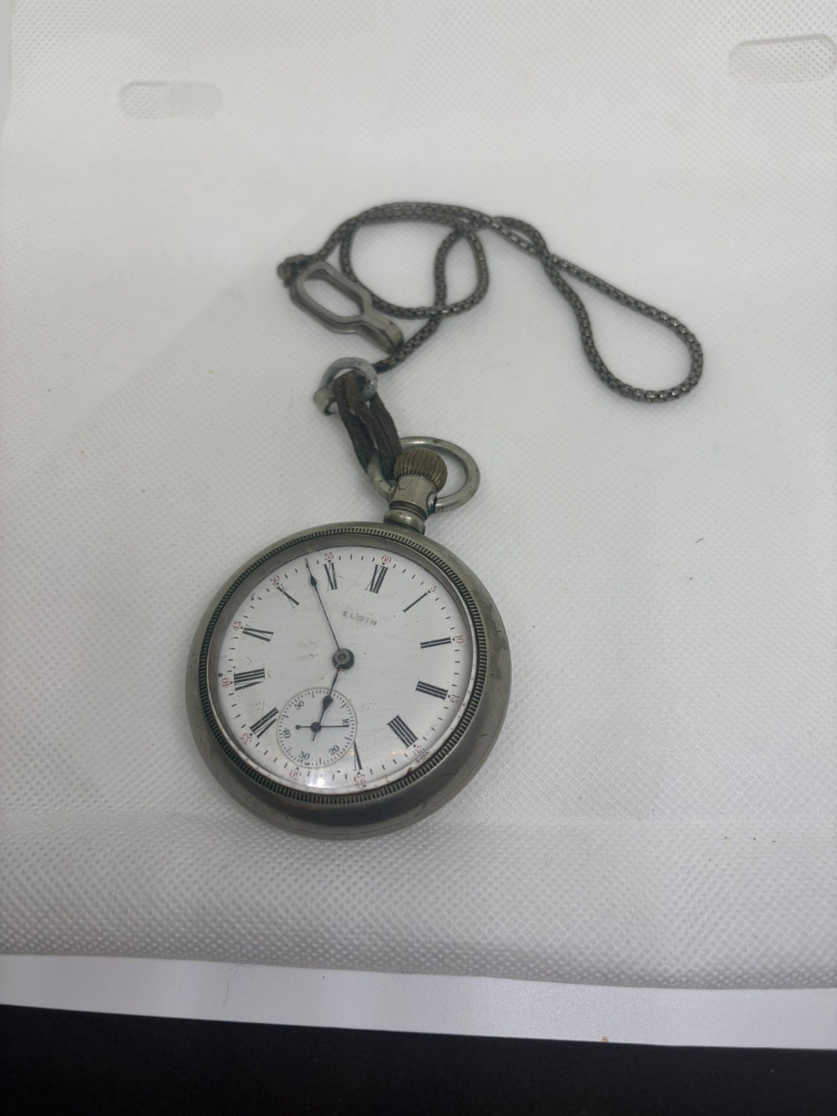Antique – Open Face – Elgin – Gold Filled Pocket Watch – W/ Chain (27312)
