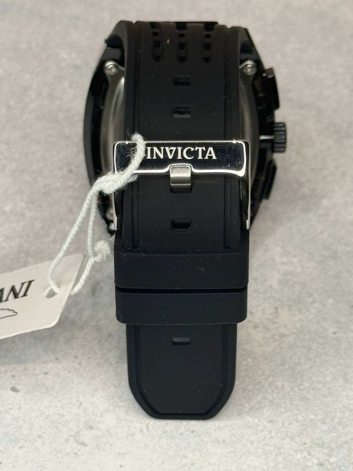 Invicta S1 Rally Chronograph Watch Black Dial Black Silicone Strap New