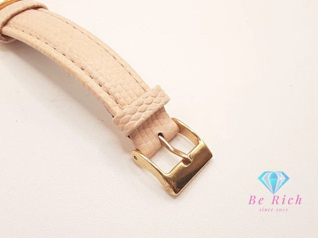 [A1R] Menard AA 013461 Tonneau Pink SS Leather Quartz Watch [m3x]