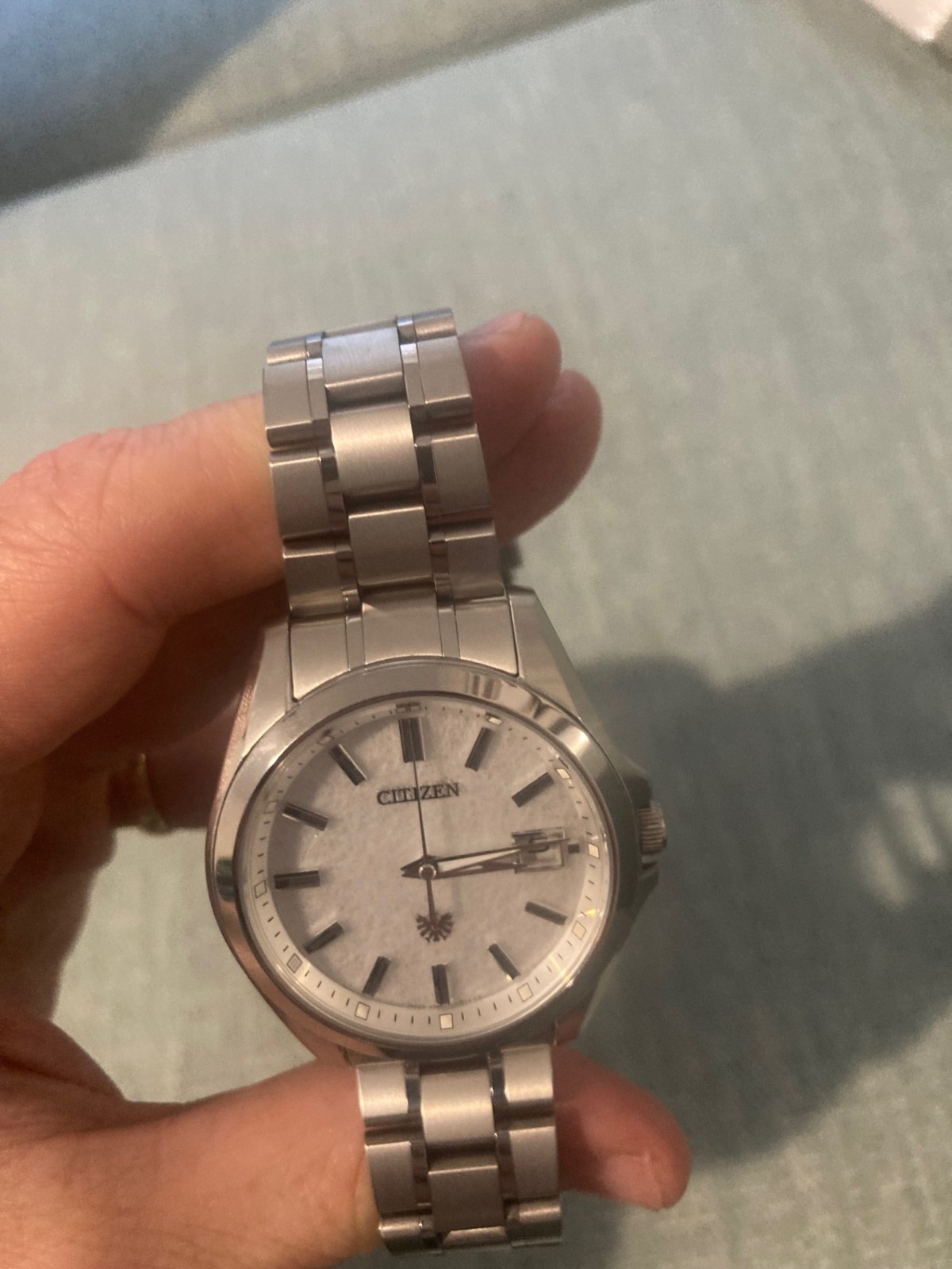 The Citizen AQ4091-56A Chronomaster White Washi Dial Eco-Drive Titanium JDM