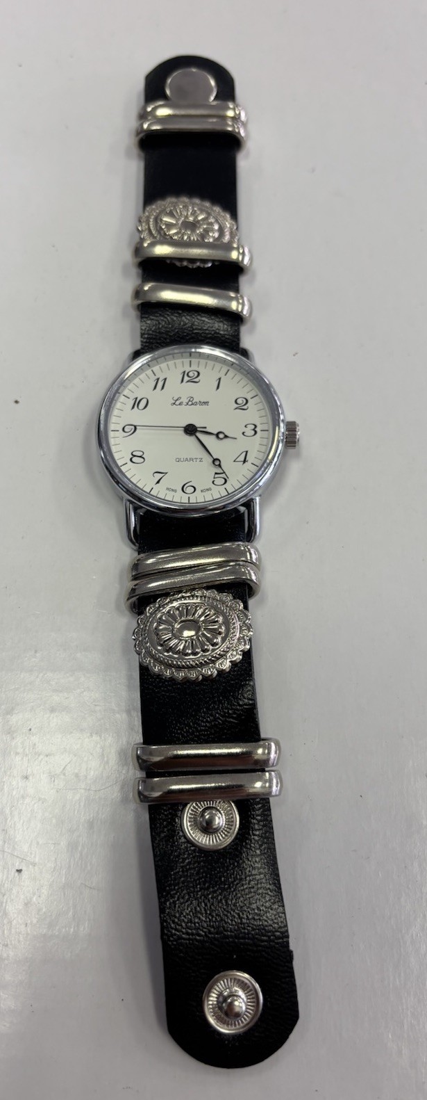 Le Baron Peyote Santa Fe Watch Sterling Silver Brad Charm Snap Bracelet T1