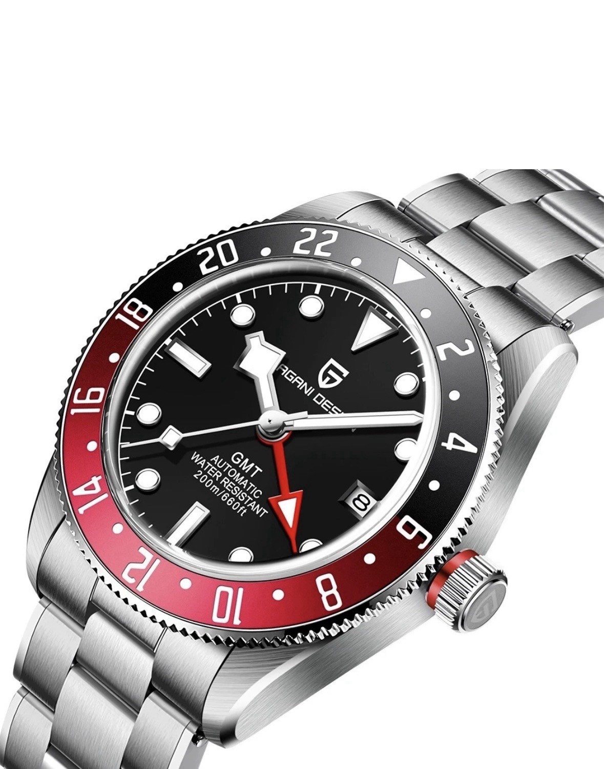 Pagani Design 1706 Automatic GMT /Black & Red/USA seller. Ships Fast