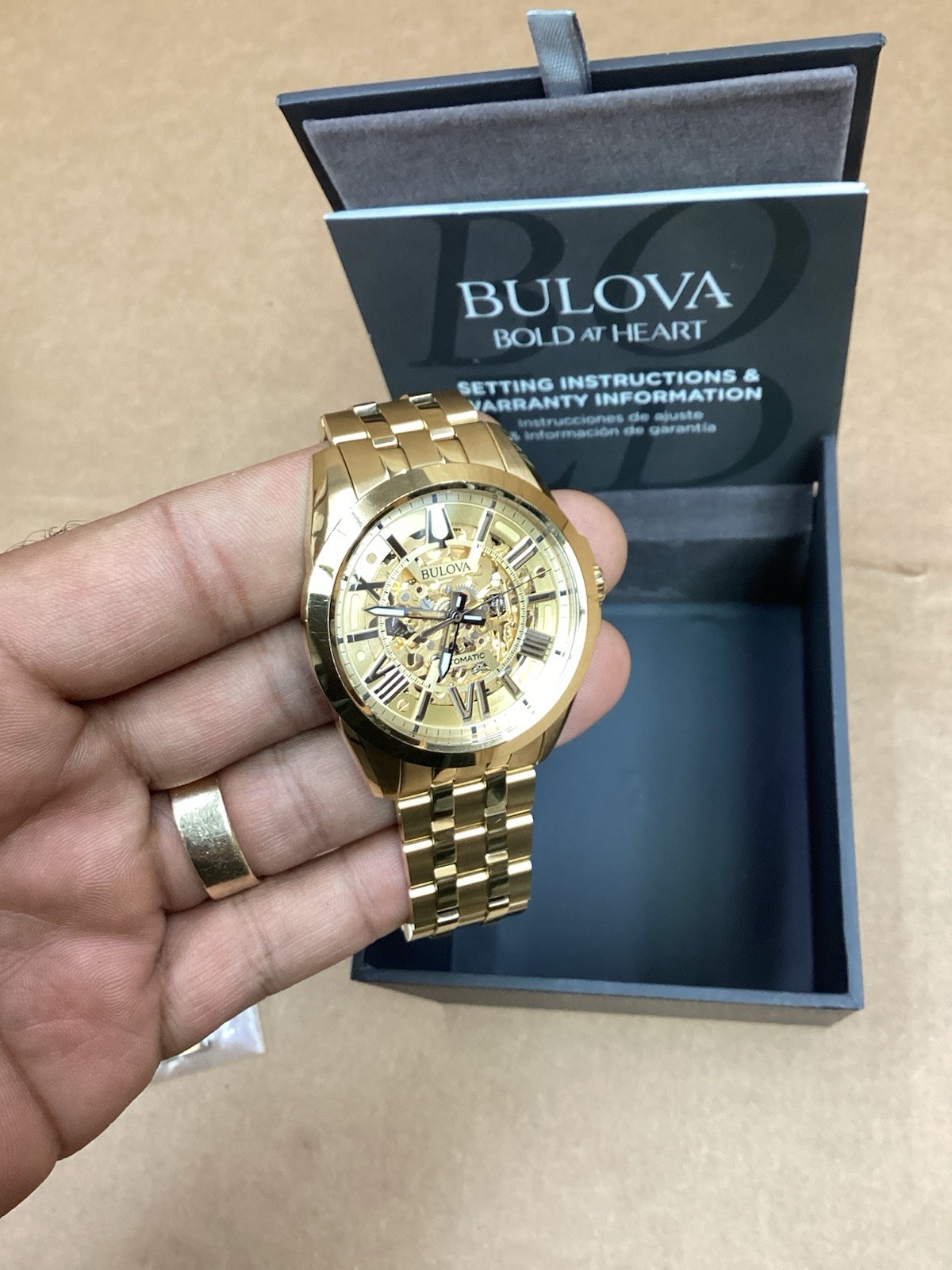 Bulova Men’s Sutton Chrono Automatic Gold-Tone Watch 43mm 97A162
