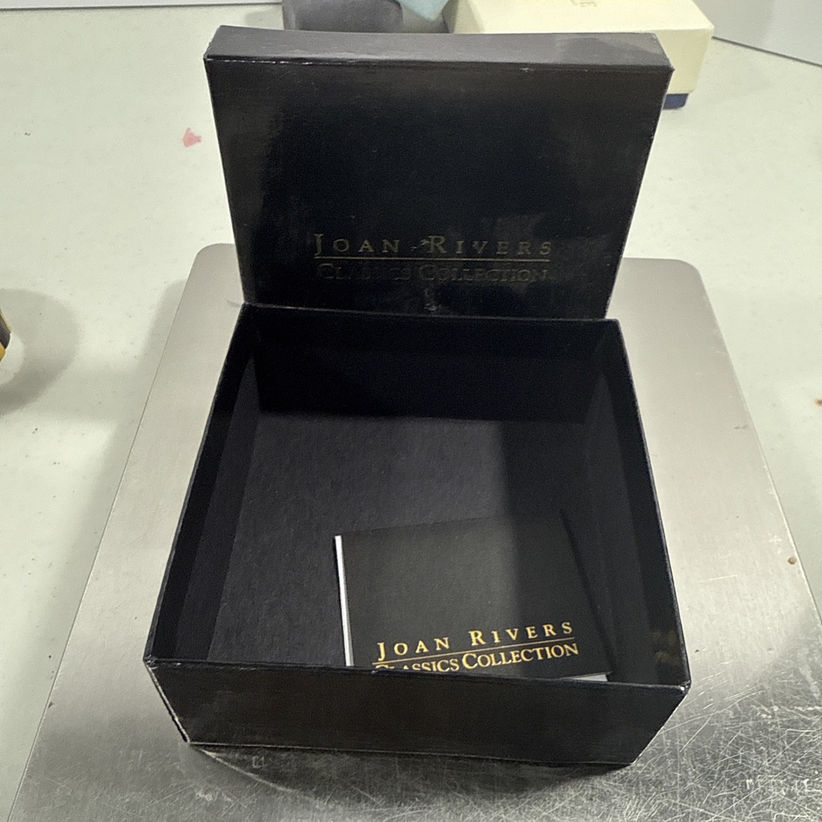 VTG Joan Rivers Classics Black and Gold Wristwatch Stretch NEW TAGS
