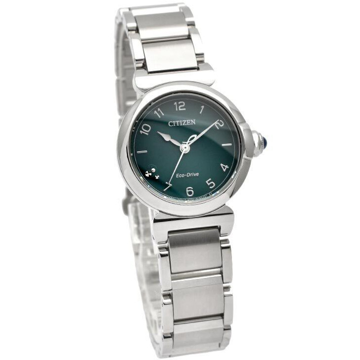 Citizen L ROUND Collection EM1130-83X Eco-Drive Solar Green Dial 26mm Watch