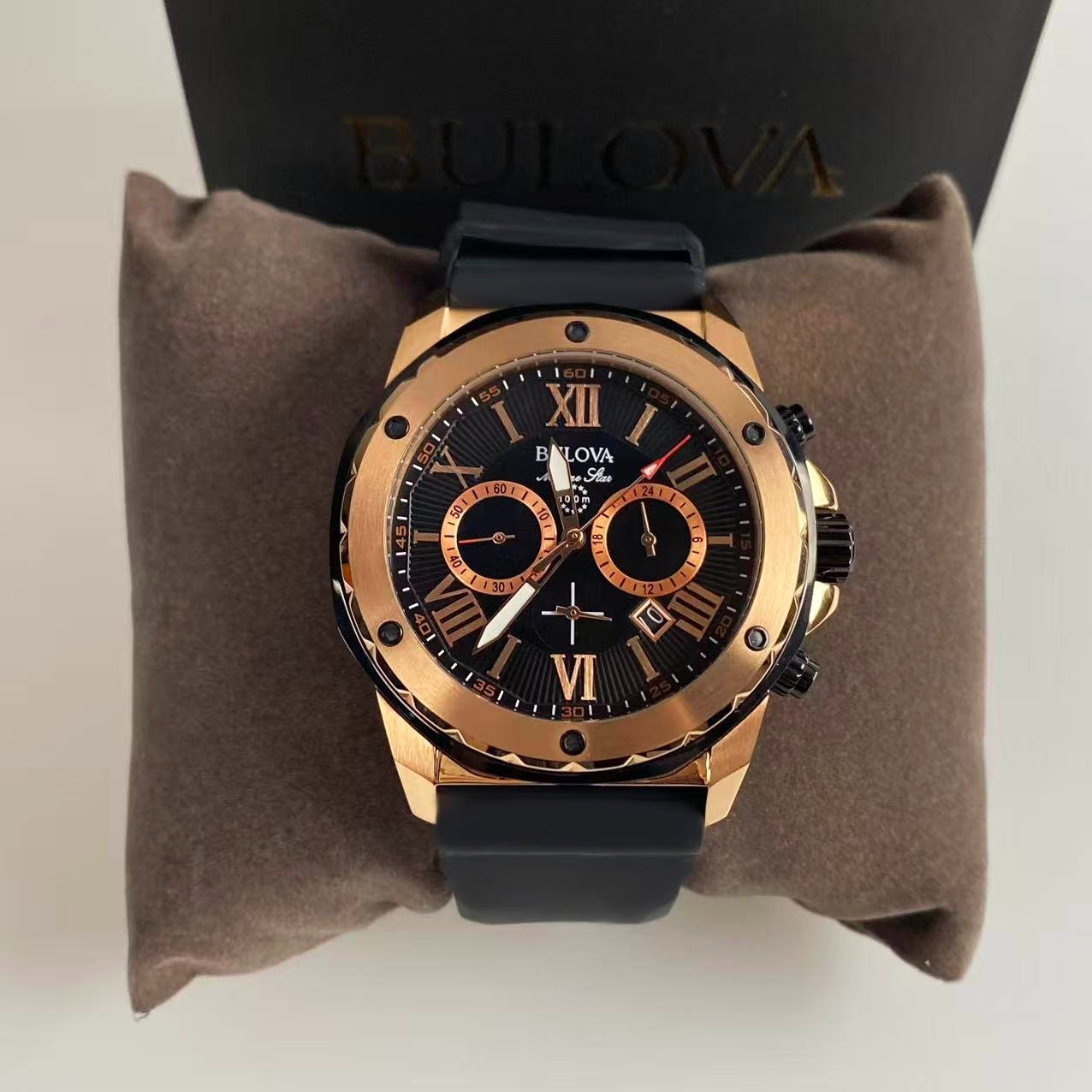 Bulova Marine Star Series A Silicone Strap Men’s Chronograph Quartz Watch 98B104