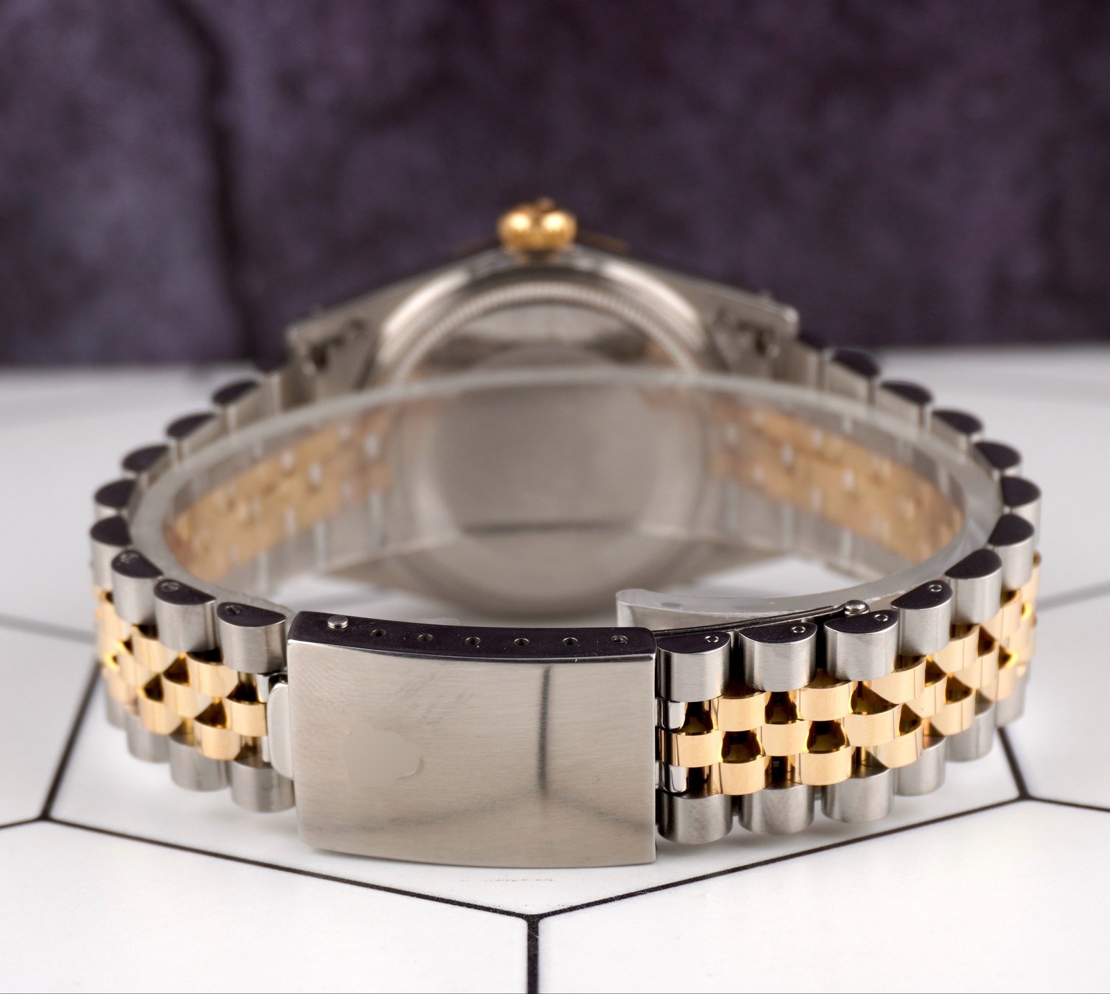 Rolex Datejust 36mm Yellow Gold Fluted Green Diamond Dial Jubilee Watch