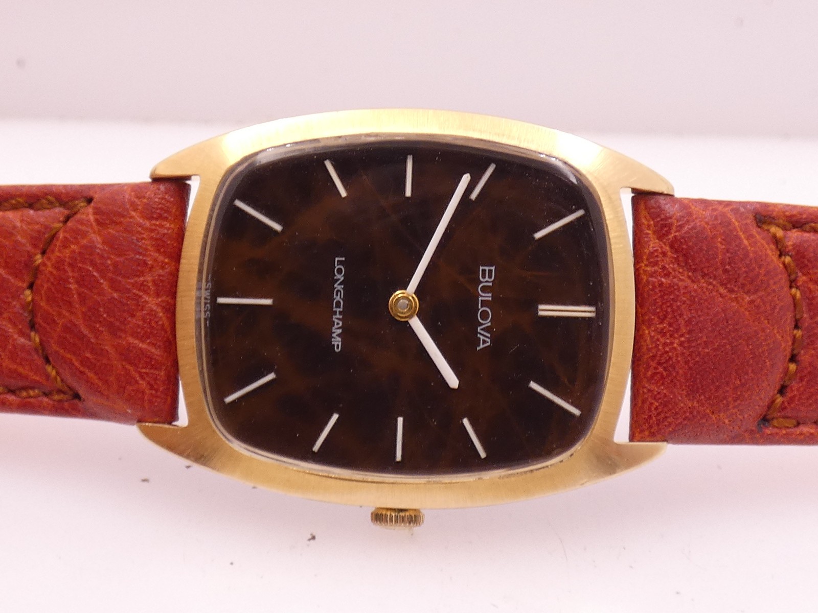 BULOVA LONGCHAMP BARREL VINTAGE ’70s RADICA DIAL 18KT G.F. MANUAL 7630 WATCH
