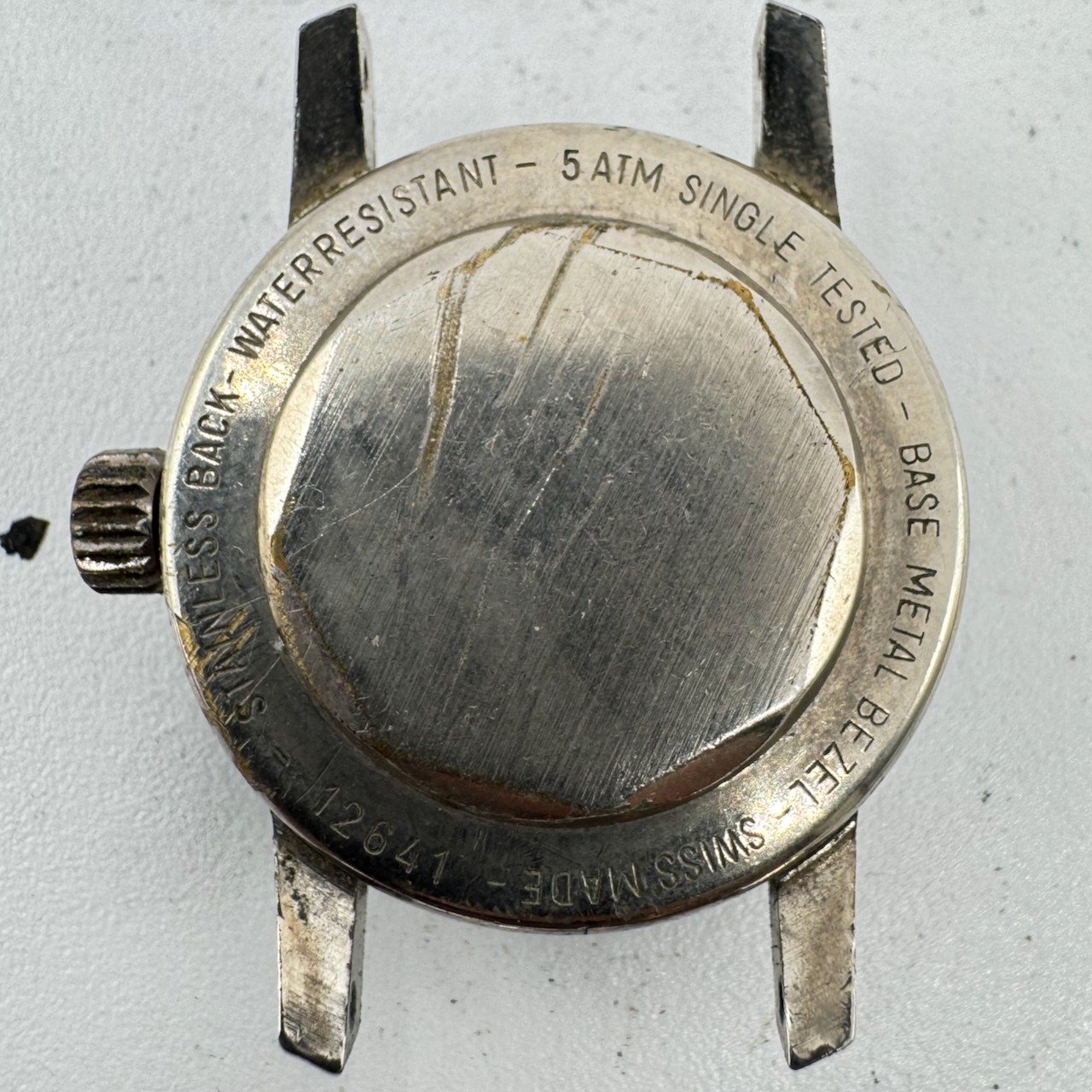 Vintage Lucerne Calendar Diver Style Men’s Mechanical Wristwatch Swiss Chrome