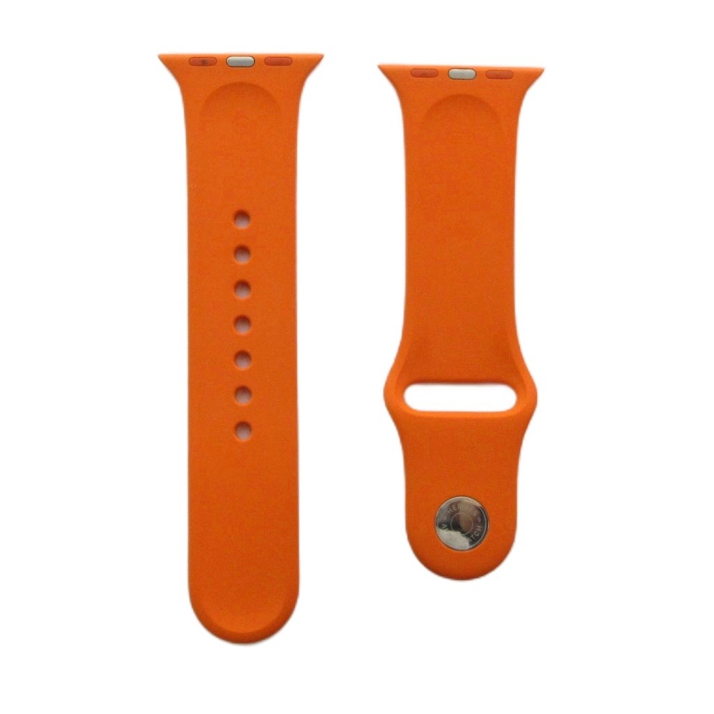 Hermes Orange Rubber Watch Strap S/M 41mm Logo Authentic Good Condition