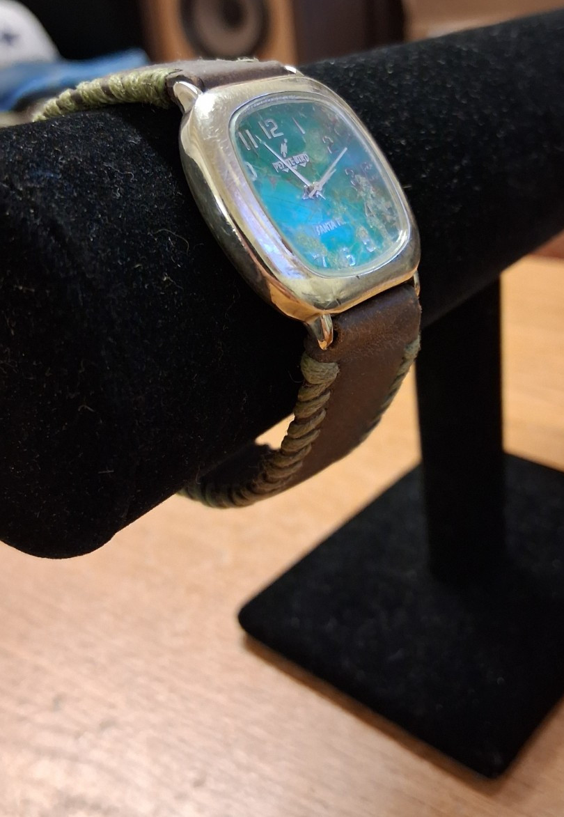 PEYOTE BIRD SANTA FE WRISTWATCH SOUTHWESTERN LOOK TURQUOISE DIAL WATCH BROKEN