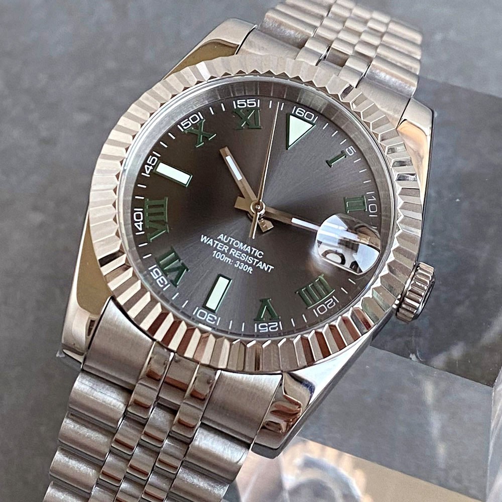 Tandorio 36/39mm Sapphire Gray Roman Dial 20ATM Automatic NH35A PT5000 Men Watch
