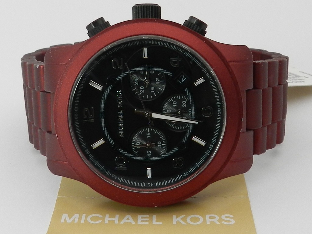 Michael Kors Men’s Runway Chronograph Red Matte Coated Stainless Steel Watch
