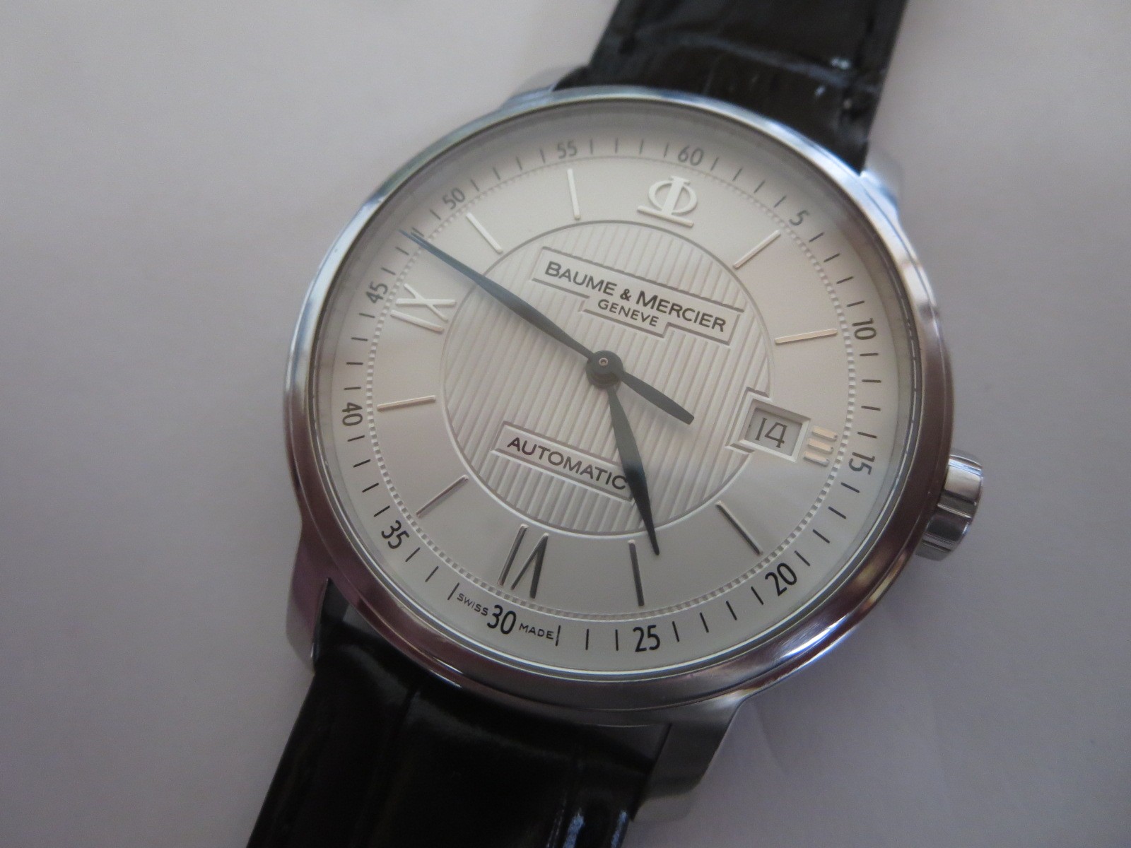 Baume Mercier Classima 65615 Automatic 38mm Silver Roman Dial Dress Watch Swiss