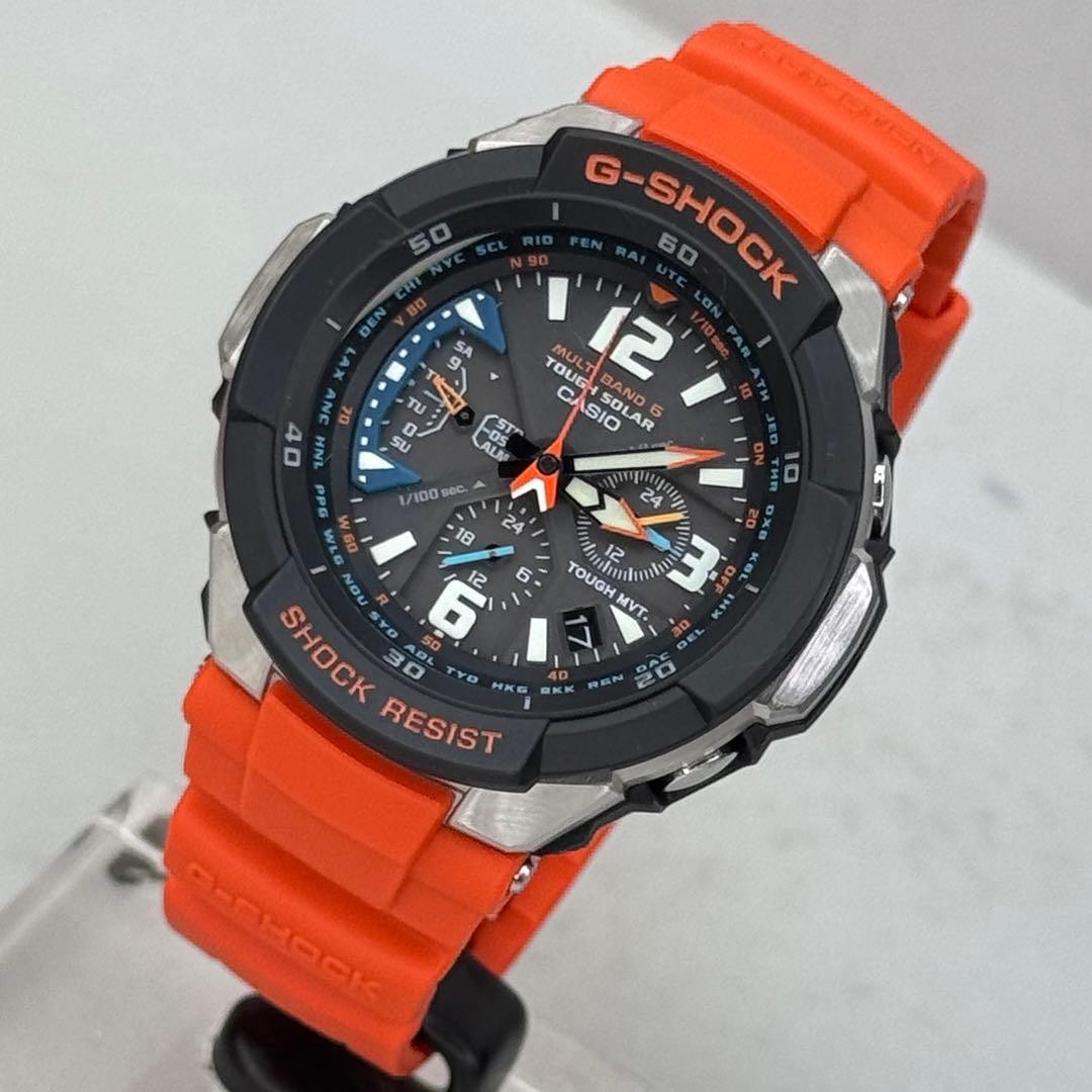 Excellent condition G SHOCK Sky Cockpit Radio Solar GW 3000M Orange