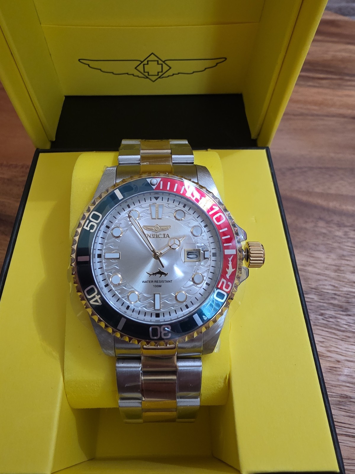 New Invicta Pro Diver Men’s Watch 43mm Gold Steel 44710 Two Tone Quartz