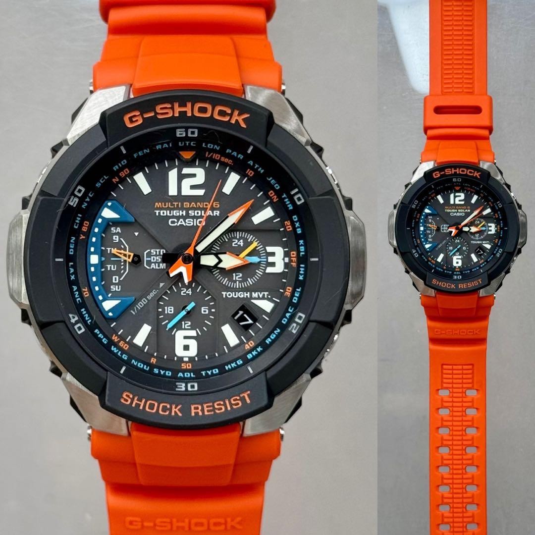 Excellent condition G SHOCK Sky Cockpit Radio Solar GW 3000M Orange