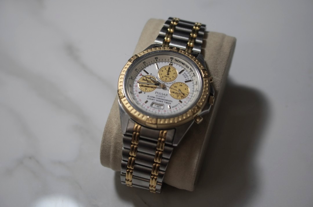 UNIQUE Men’s Vintage CHRONOGRAPH Watch PULSAR “Dancing Hands” N944-6A00. Alarm
