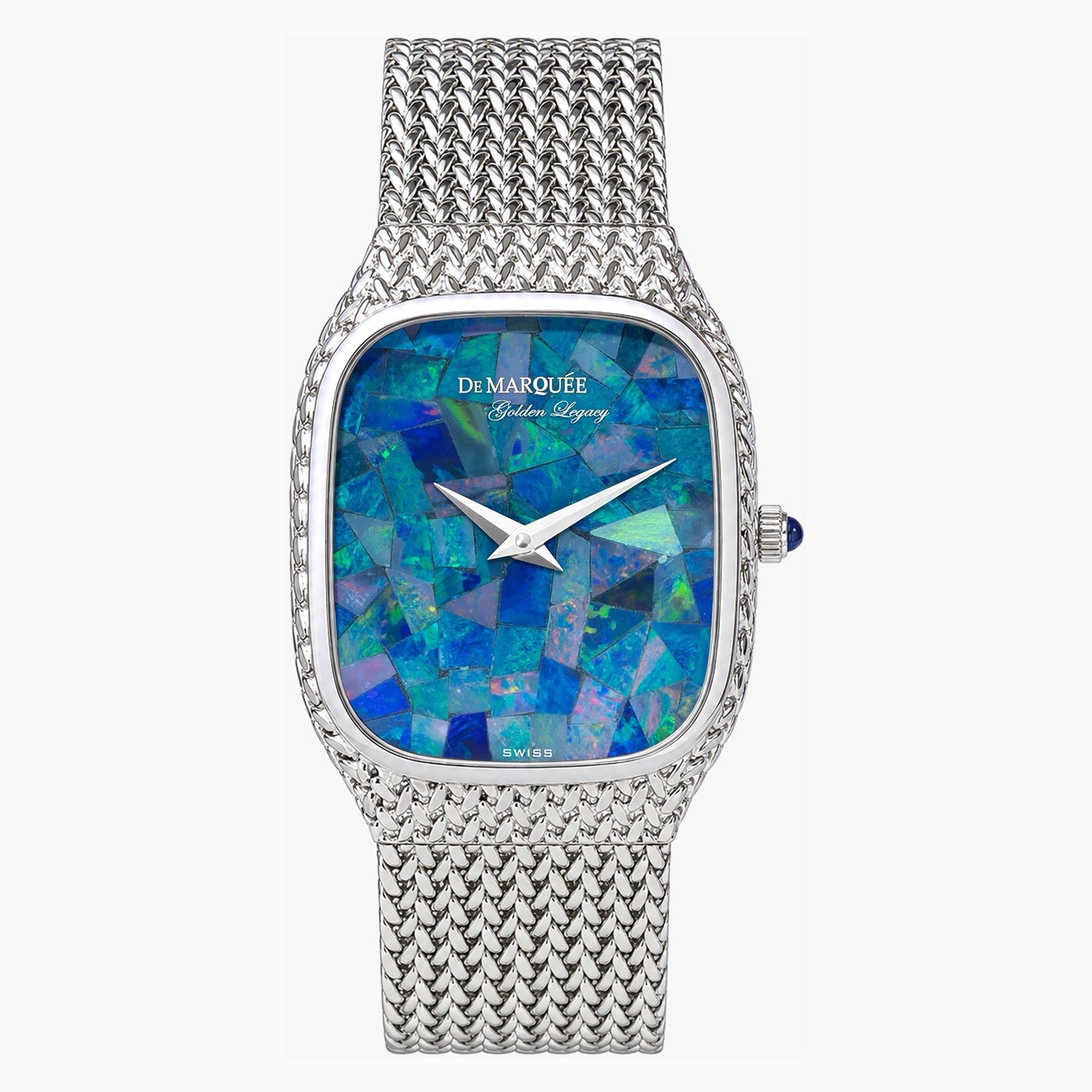 De Marquée Aurora Prism Opal Dial – Sterling Silver Case – Swiss Quartz