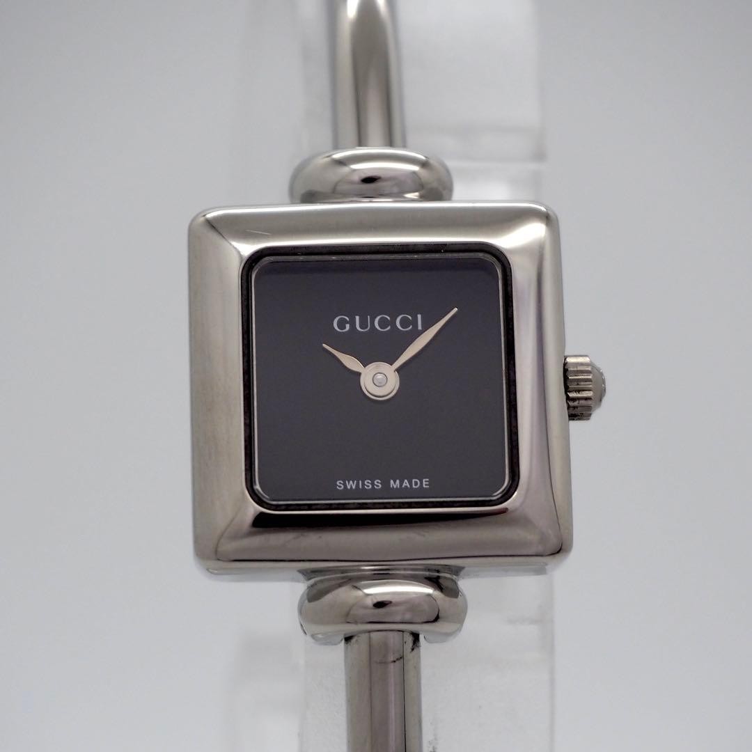 Gucci 1900L Square Ladies Quartz Watch Silver Black Japan 07908