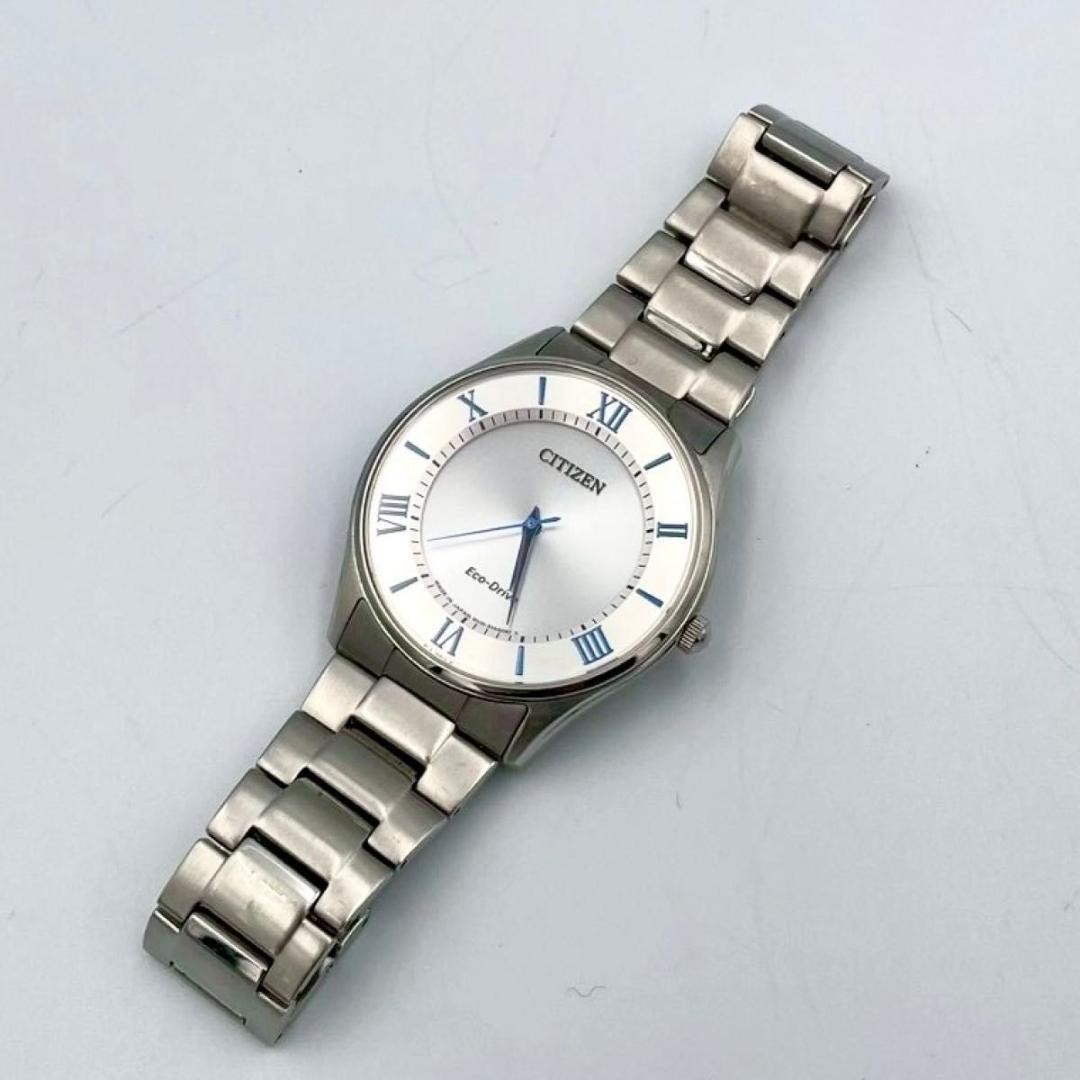 236 CITIZEN Eco-Drive Solar Watch, Round, Men’s, 3 Hands 【USED】