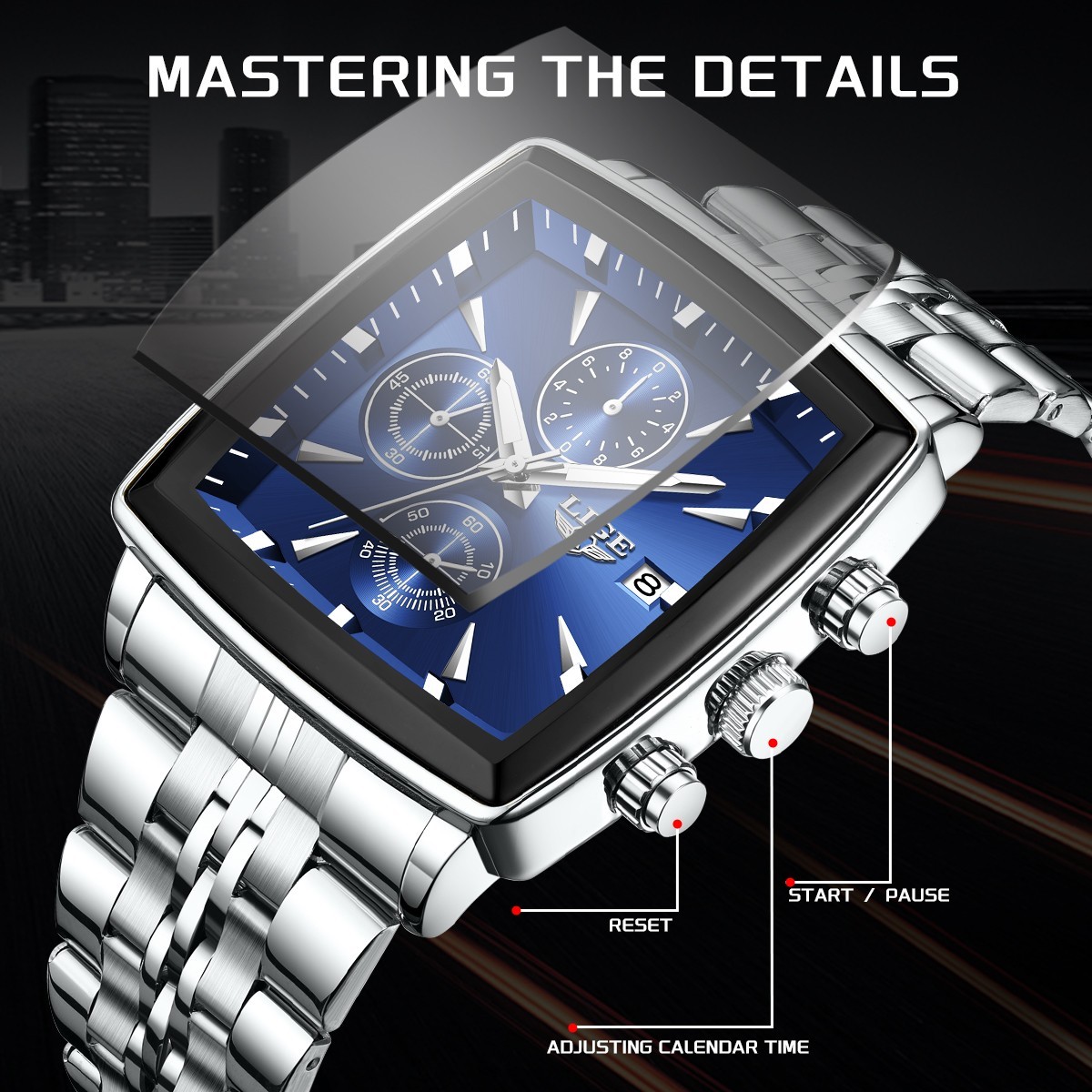 2026 Men Watch Date Multifuntion Chronograph Waterproof Male Business Wristwatch