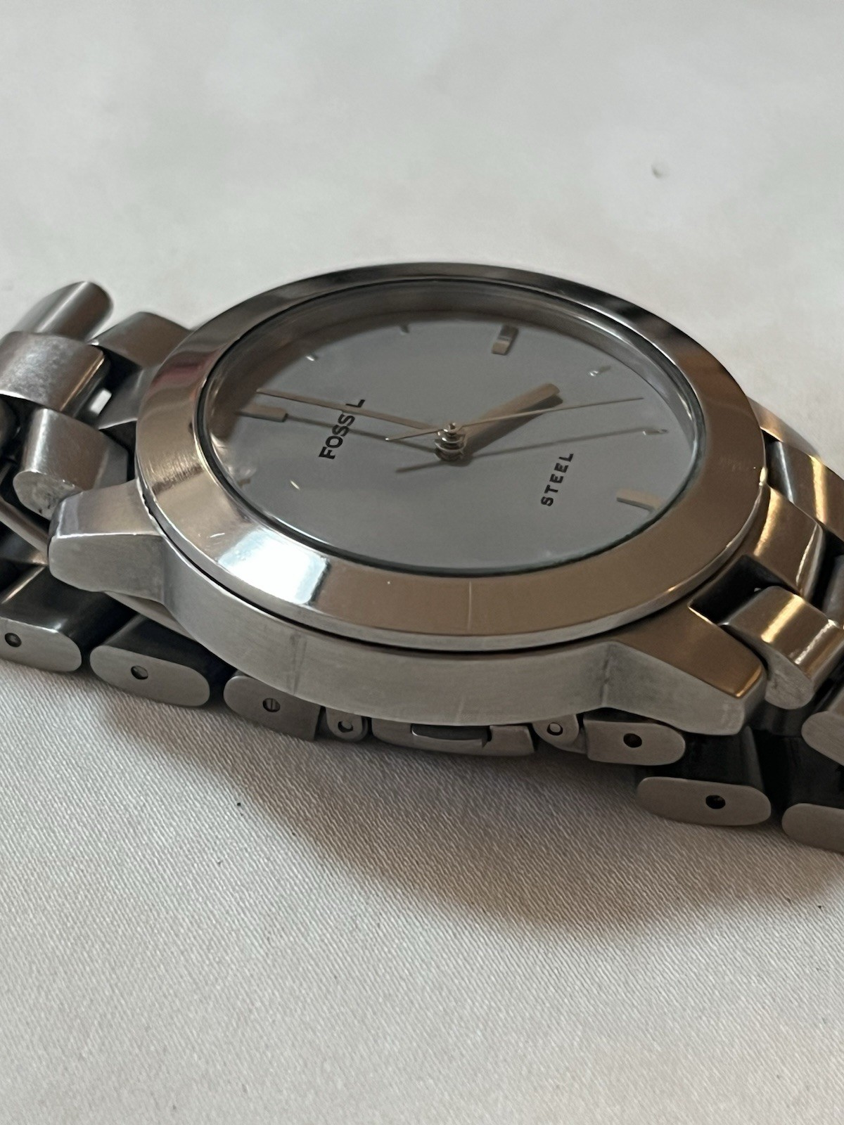 Fossil Arkitekt Quartz Watch, Silver Dial, Stainless Bracelet, 37.5mm