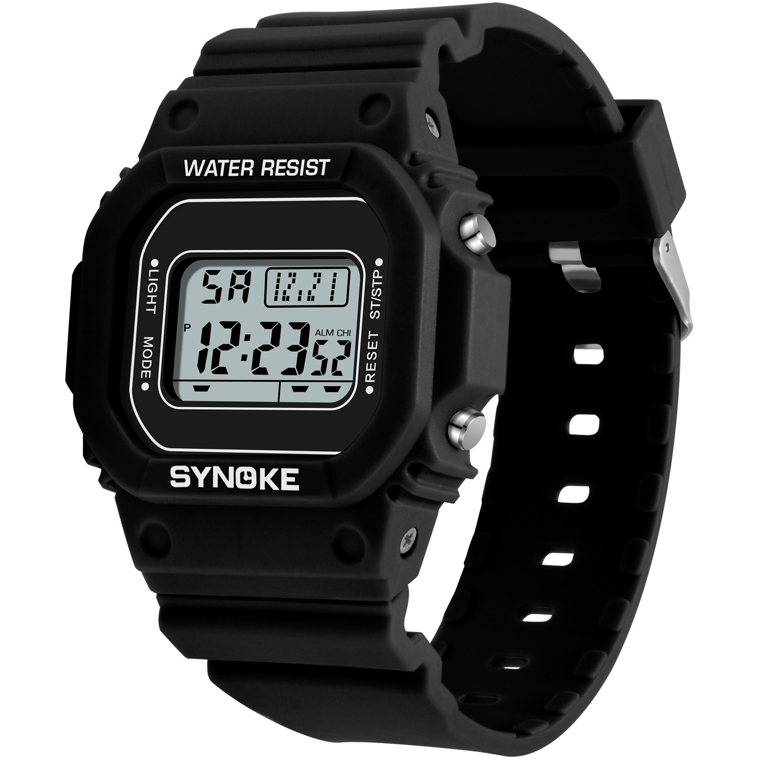 Women Men Digital Watch | Illuminator | Water Resistant | LED Light Daily Alarm