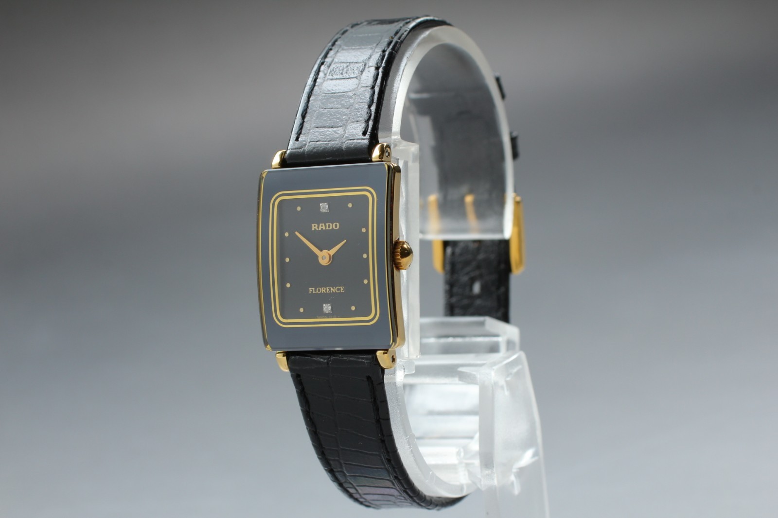 [Near Mint] RADO Florence 153.3606.2N Black Dial Genuine Leather Quartz Women’s
