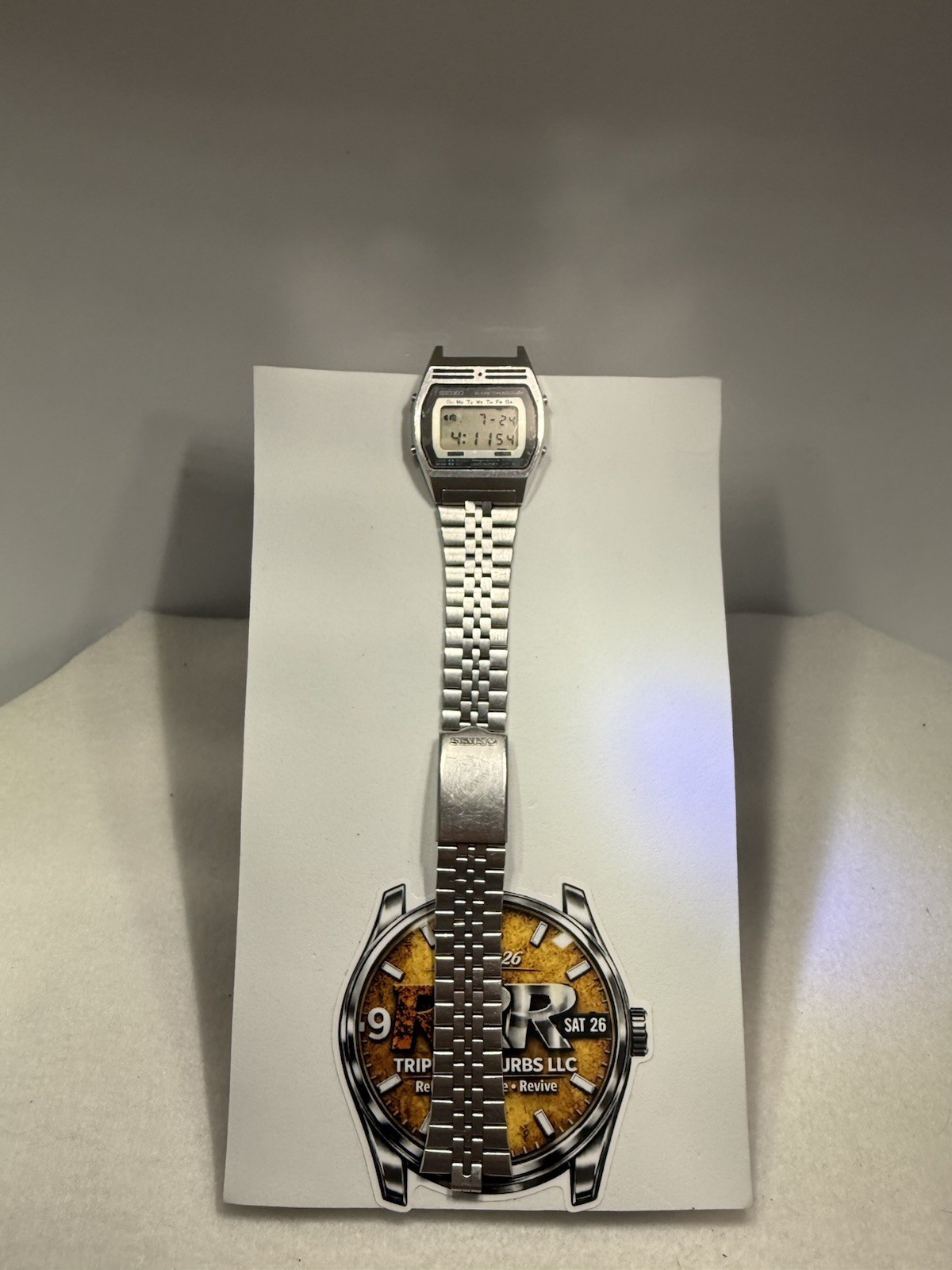 Seiko A257‑5010 Alarm Chronograph Digital Stainless Steel — Tested‑Working