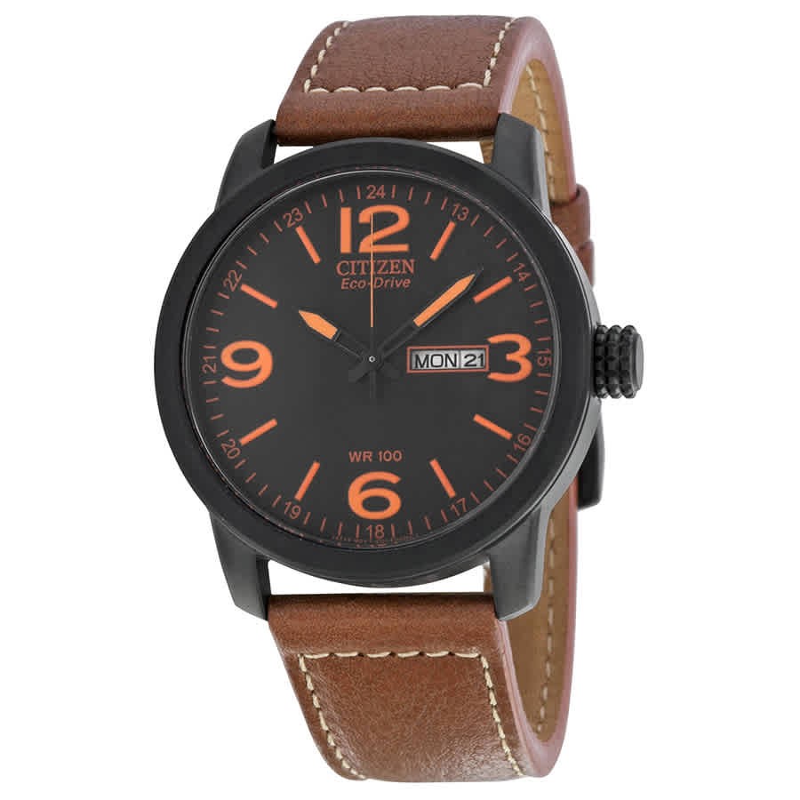 Citizen Eco Drive Black Dial Brown Leather Men’s Watch BM8475-26E